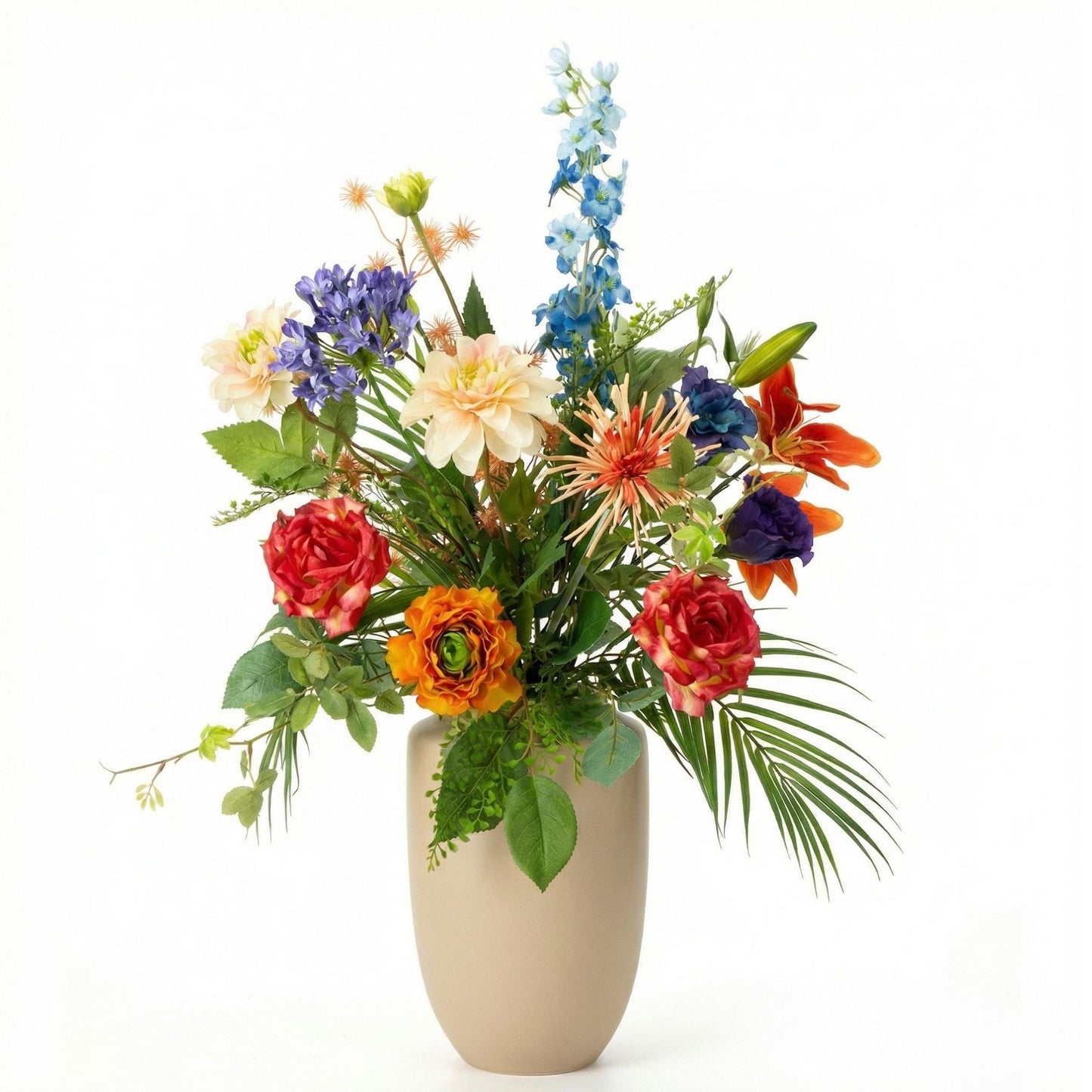 Kunstbloemen Boeket - Colorful Bloom Deluxe - Real Touch - 70 cm - 18 Stelen
