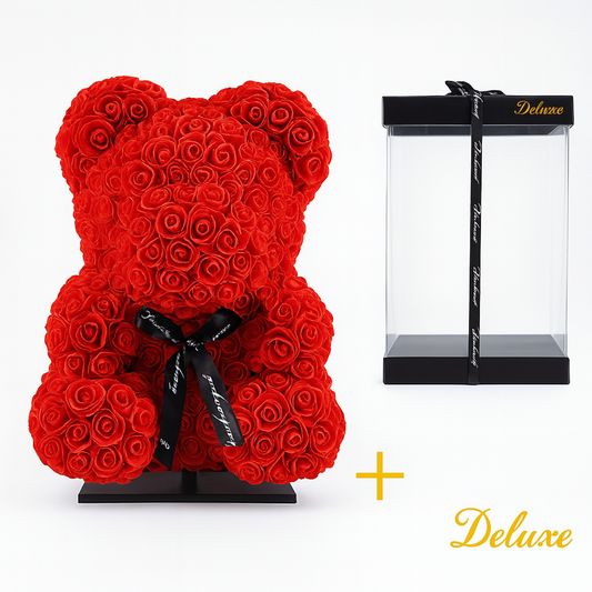 Beer DELUXE op standaard 40cm - rood foam - in luxe cadeauverpakking 40 cm
