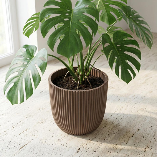 Capi Pot Nature Groove Made With Warm Taupe - D25cm