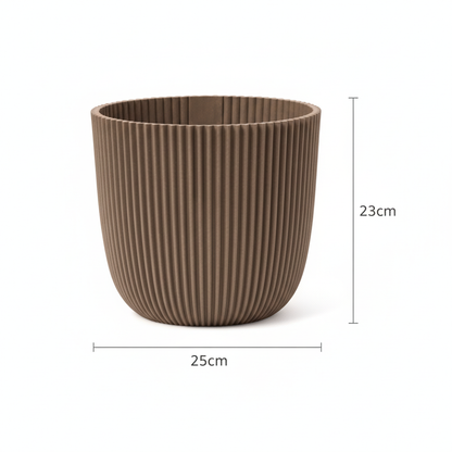 Capi Pot Nature Groove Made With Warm Taupe - D25cm