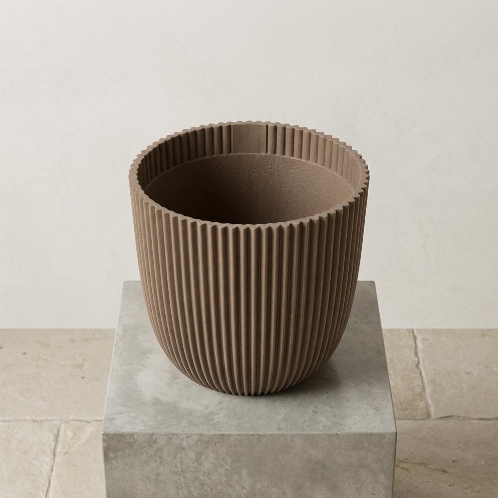 Capi Pot Nature Groove Made With Warm Taupe - D25cm