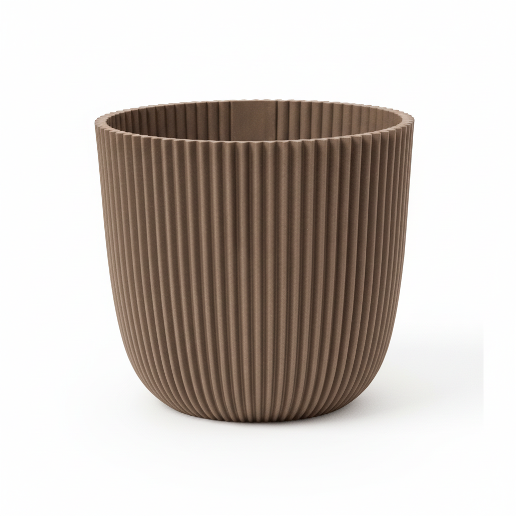 Capi Pot Nature Groove Made With Warm Taupe - D25cm