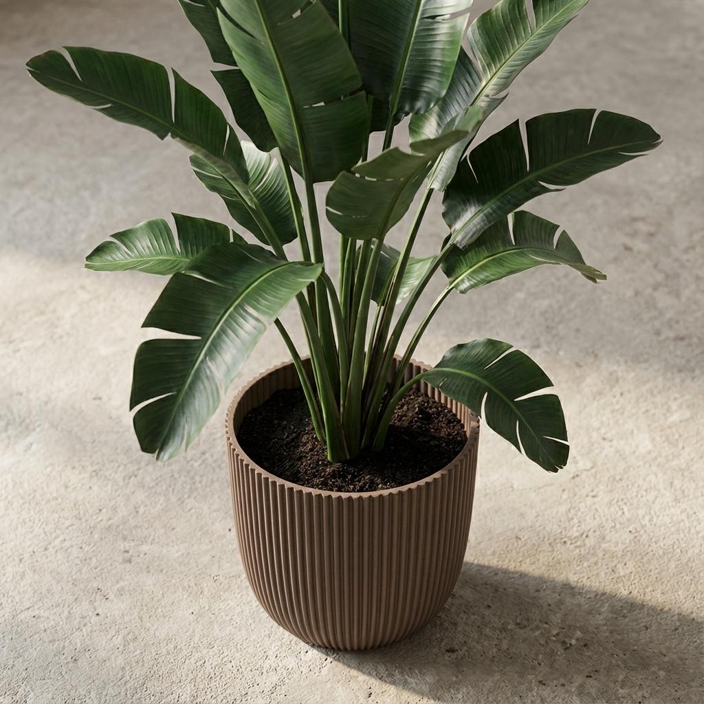 Capi Pot Nature Groove Made With Warm Taupe - D25cm