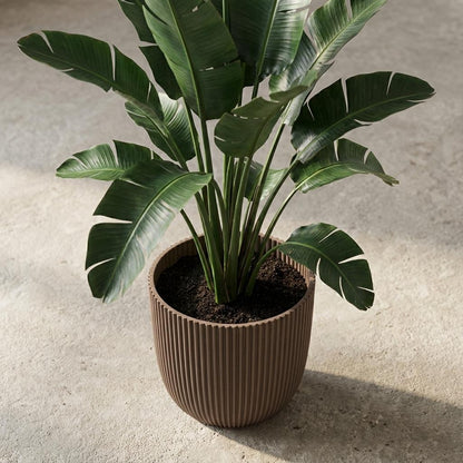 Capi Pot Nature Groove Made With Warm Taupe - D25cm