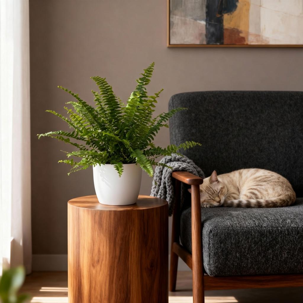 Green boutiQ - Kamerplant - Nephrolepsis exaltata Green Lady - Varen - Huisdiervriendelijke Plant - Groen - 2 Planten - met Potter Wit - Pot 12cm - Hoogte 25cm