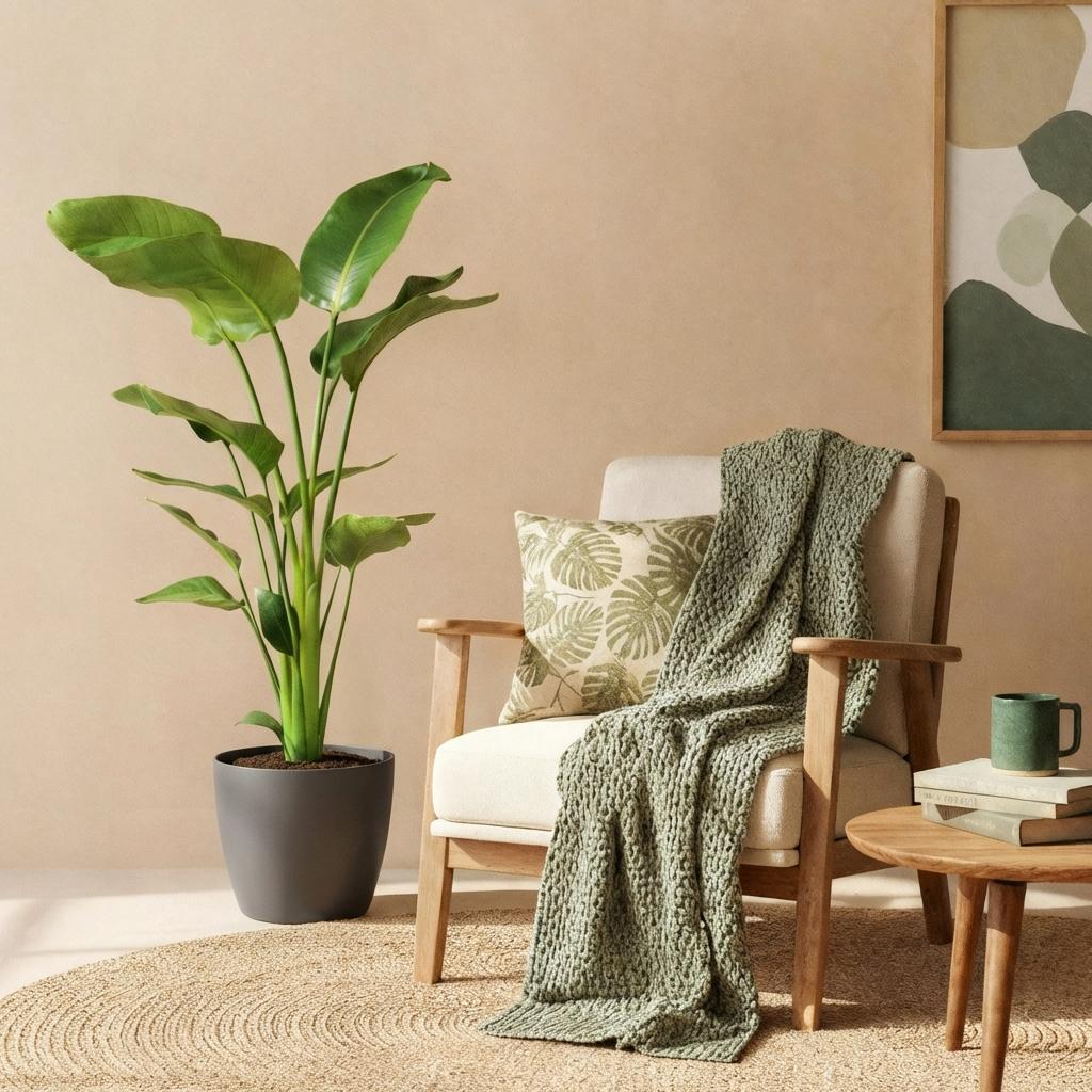 Paradijsvogelplant Strelitzia Nicolai met pot Hoogte 110-120cm