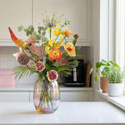 Kunstbloemen boeket - Amber Peach Deluxe - Real Touch - 12 stelen - ↑ 105 cm