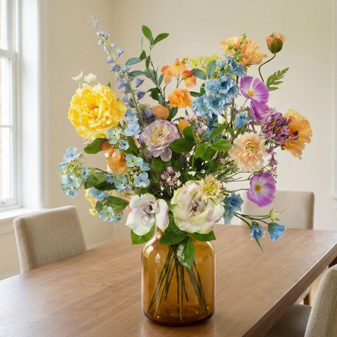 Kunstbloemen boeket - Soft Spring Deluxe - Real Touch - 18 stelen - ↑ 85 cm