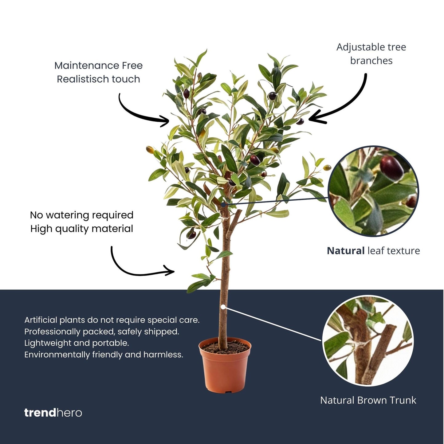 Olijfboom in pot 65cm – Kunstplant - Artificial plant