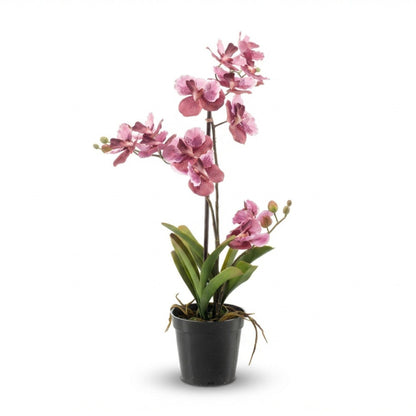 Orchidee Vanda kunstplant 60 cm - Oudroze - In pot - Artificial plant